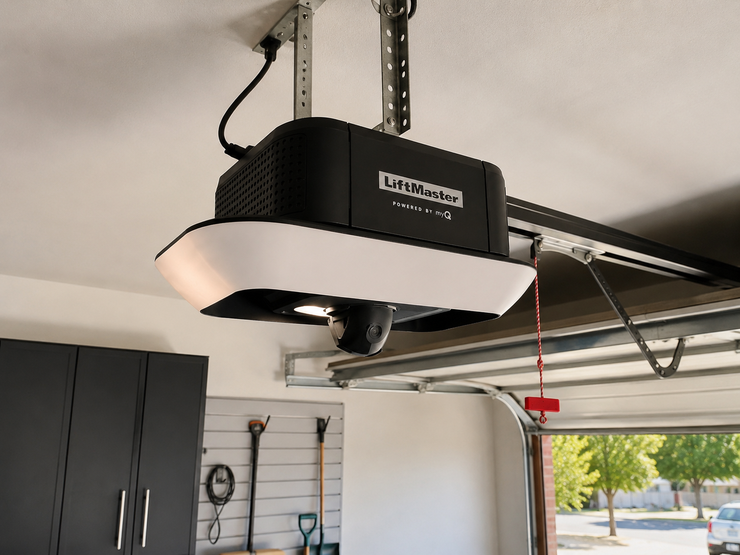 LiftMaster WiFi belt drive opener installed in a quiet Napa home garage